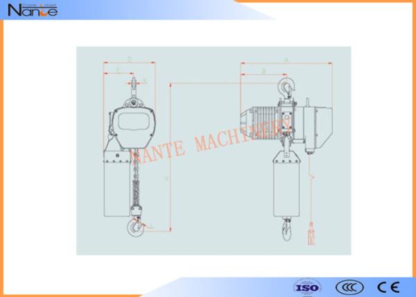 Construction Suspension Electric Chain Hoist Low Headroom 5 Ton 1~7.6m/min
