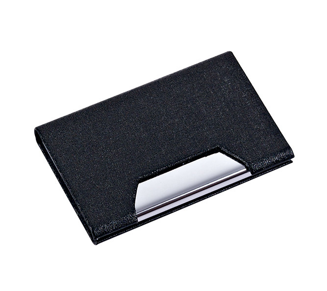 Металлический держатель визитных карточек из ПУ с закрытием для мужчин / женщин