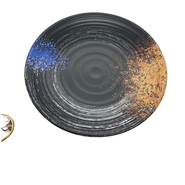 Matte Japanese Melamine Dinnerware Black Melamine Dinner Set Anti Scratch
