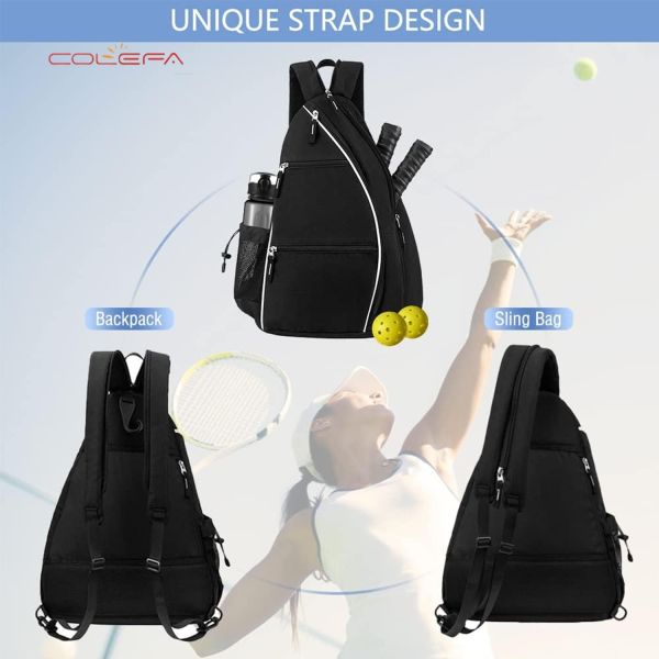 400D Oxford Fabric Tennis Sports Racket Bag Backpack Storage Pouch Breathable Portable Backpack Container with Customized Logo