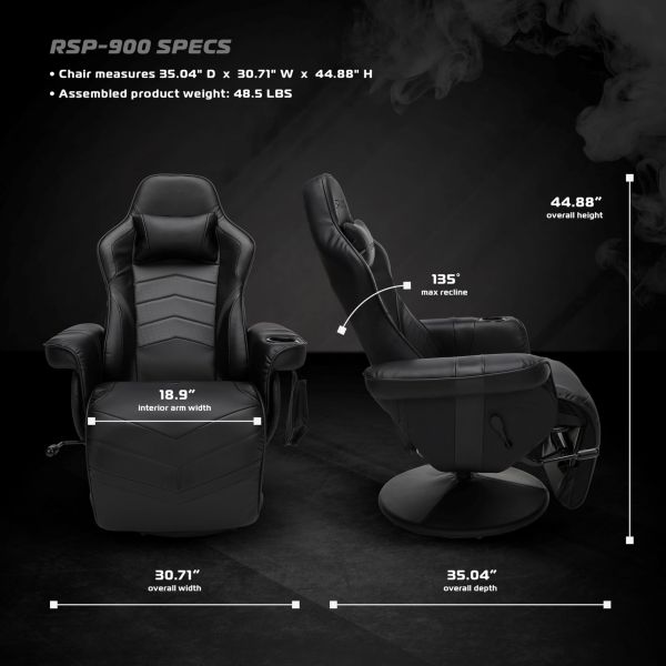 Computer Recliner Gaming Chair with Footrest from ALINUNU Adjustable and Upholstered