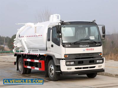 F Series FTR ISUZU Sewage Suction Truck 205hp 15000 Liters Cleaner