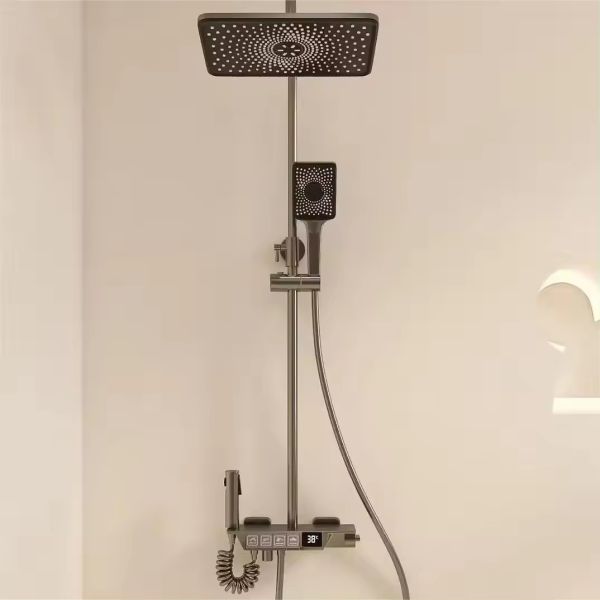Stainless Steel Shower Set Modern Design Style and 4 Massage High Pressure Shower Heads
