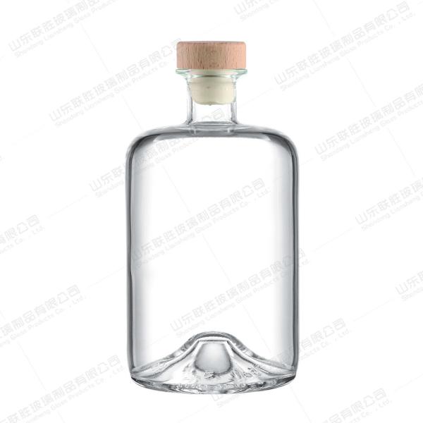 Tamanho personalizado Aceita-se garrafa de embalagem de álcool de vidro de alta pedra para vodka gin uísque