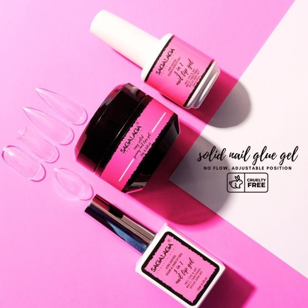 Private Brand Logo Solid Nail Tips Glue Gel For Soft Gel Tips And Press on Nails Strong Adhesive Glue Gel Polish