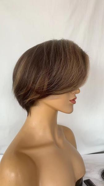13x4 frontal lace wig short human hair wig piano color hair brazilian hair for black women