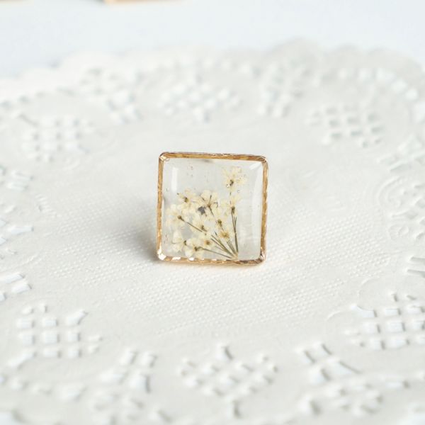 Nami Design Studio Handmade Plant Cube Real Flower Delicate Jewellery Earrings For Girl Friend