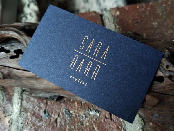 Navy Blue Paper Premium Business Cards Gold Foil Stamped For Promotional