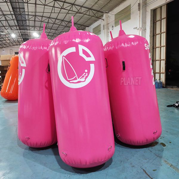 Customized PVC Air Sealed Inflatable Water Buoy Cylinder Tube Floating Buoy For Water Par