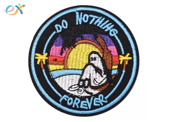 Twill Back Iron On Design Bags Small Embroidered Patches Badge In Round
