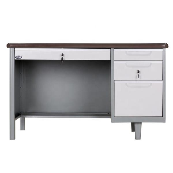 Corrosion Resistance Cam Lock 3 Drawers Steel Executive Desk