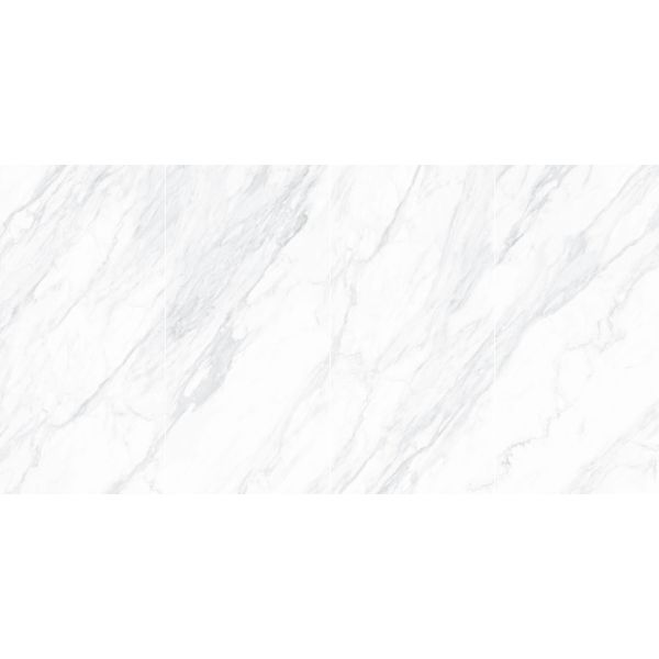 Olhar de mármore Calacatta branco dentro das telhas exteriores da porcelana