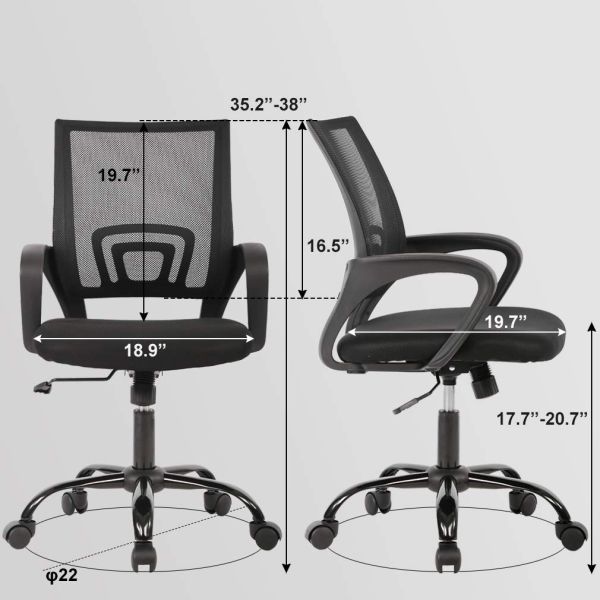 Butterfly Mechanism ALINUNU Mesh Computer Chair with Lumbar Support and Metal Type Other