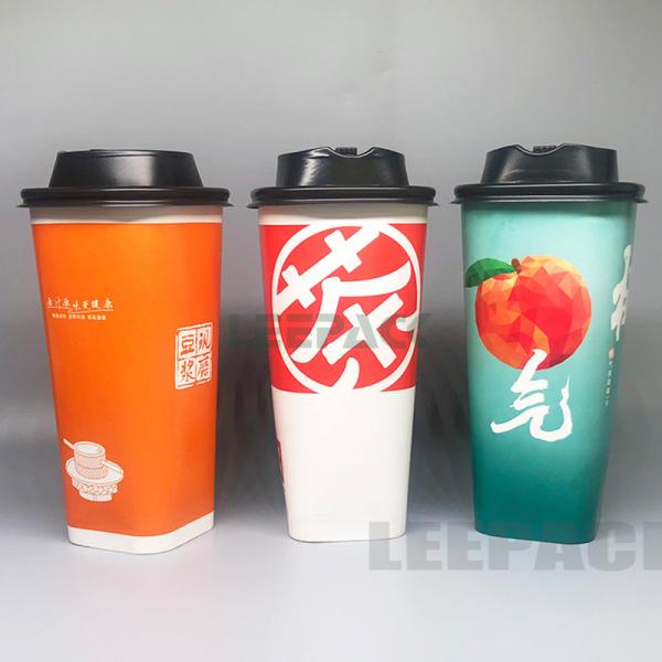 12/16/22oz Disposable square paper cup single PE coated hot paper cup ,for drinking ,coffee or snack
