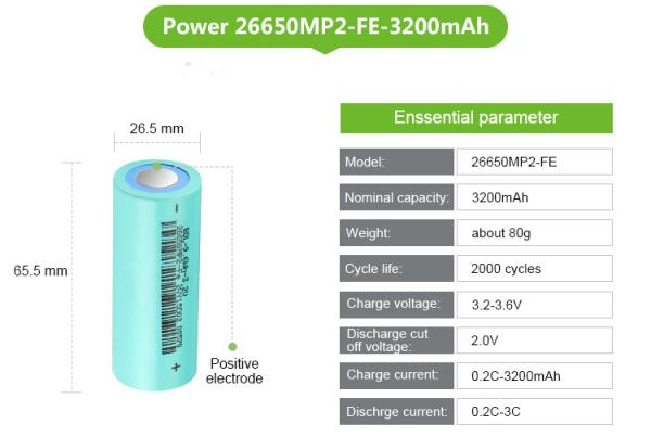 Utilisation en gros d'outils électriques 26650 Cellule de batterie LiFePO4 cylindrique 3,2v 3200mah Piles au lithium fer-phosphate