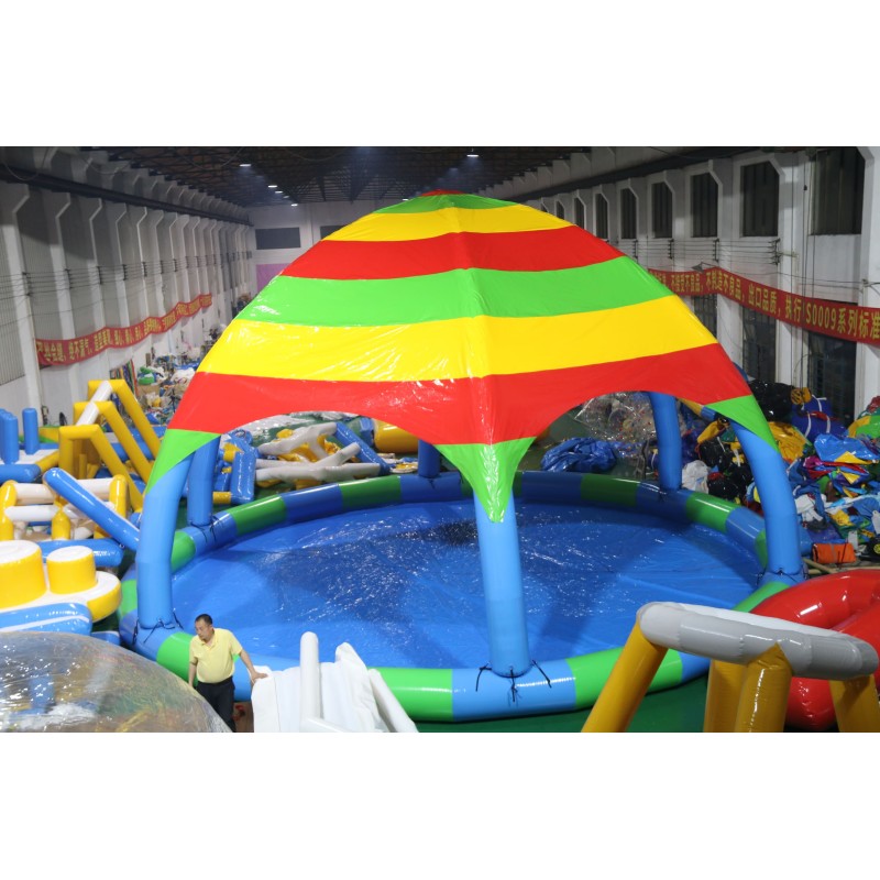 China Factory Customized Inflatable Swimming Pool outdoor PVC Inflatable Pool Tent With Dome Tent Inflatable Floating Tent