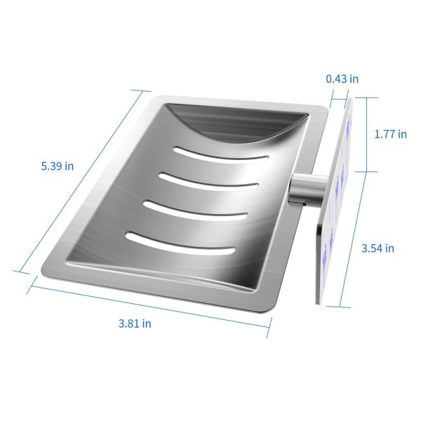 Chrome Adhesive Sove Bathroom Soap Holder  Matt Stainless Steel Soap Tray