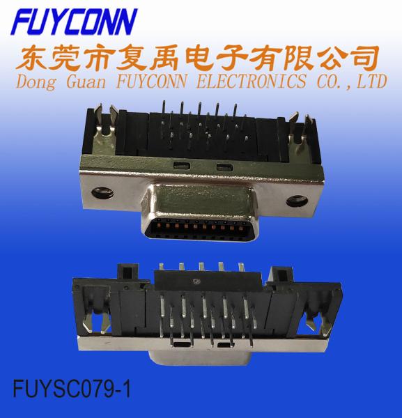 36 conector fêmea do ângulo direito MDR do PWB do conector do Pin SCSI