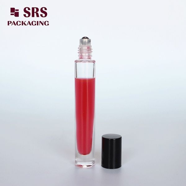 10ml transparent thick wall glass roller metal ball bottle empty luxury fragrance oil bottle