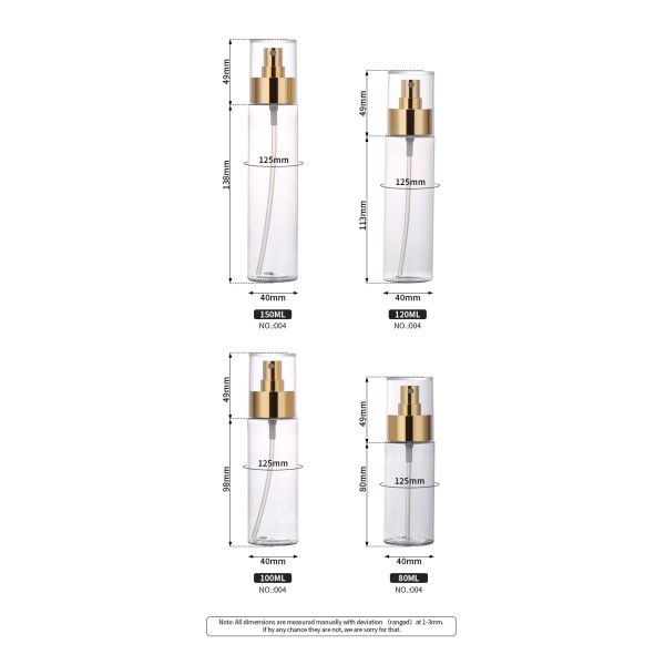 Диаметр цилиндра 40mm бутылки брызг прозрачной пластмассы алкоголя