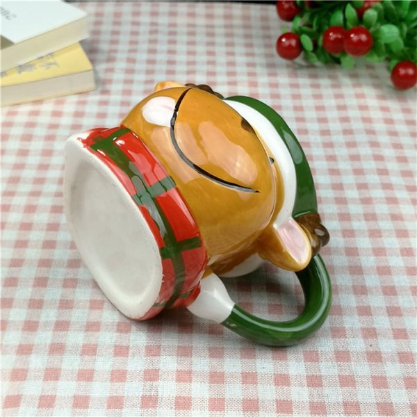 La modélisation 3D créative de la tasse 400ml de Noël couplent la tasse animale Handcrafted par cadeau de festival de tasse de lait de petit déjeuner de tasse de café