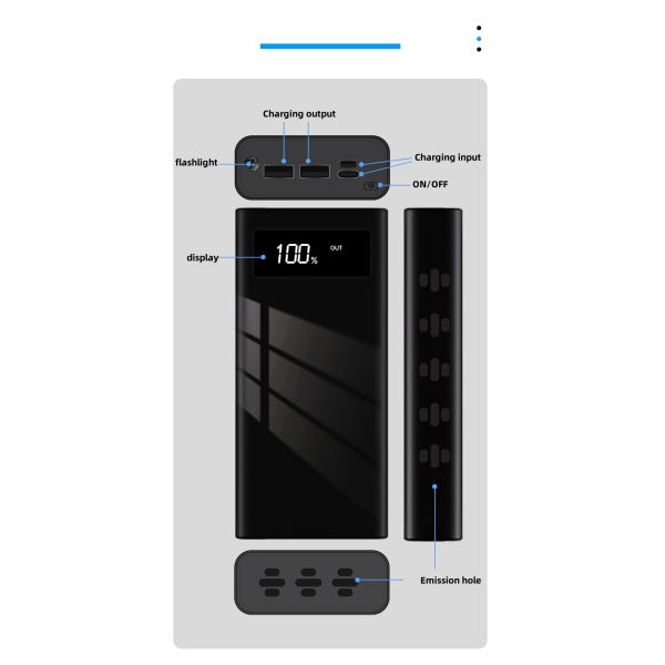 Function Security Display Portable Power Bank Style 9000mah for Long Time Audio Recording and AntiVoice Recorder Defense