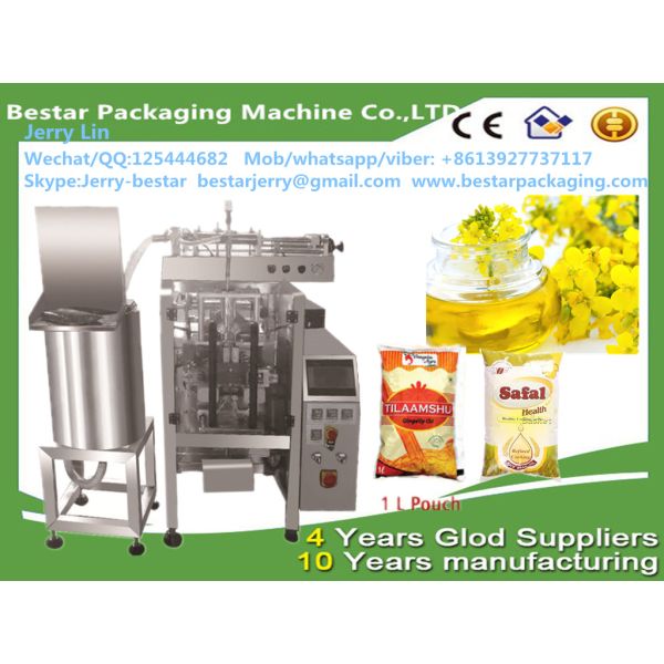 Automatic cooking oil packaging machine , 1L pouch cooking oil packing machine