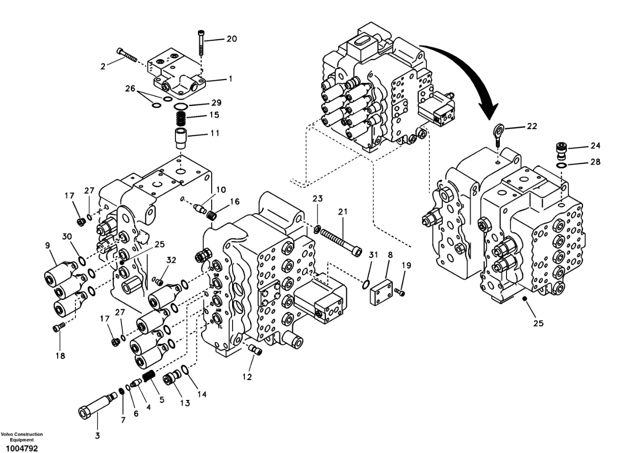 VOE983919 983919 Части запасные экскаватора с винтовой розеткой, подходящие для EC160B EC180B