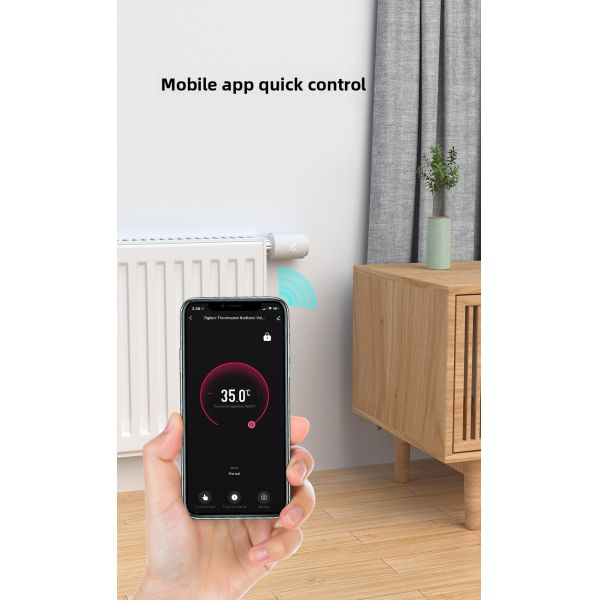 SIXWGH Tuya Zigbee & Wi-Fi Smart LCD Touchscreen Thermostatic Radiator Valve Programmable Temperature Control APP Voice Eco Home