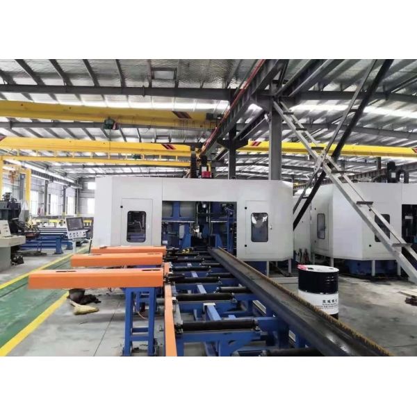 1250x600mm Width Height CNC Beam 3D Drilling Machine BT40 Spindles For Steel Structure Application
