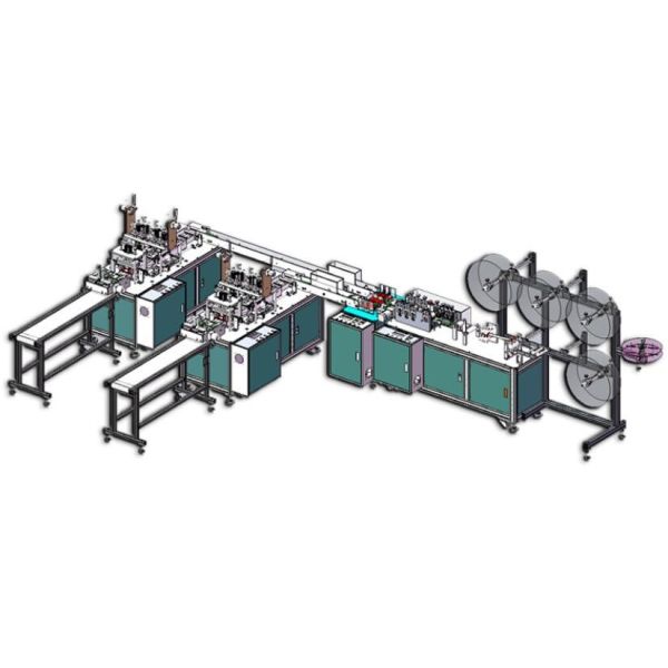 PLC Control Medical Sanitary Face Mask Machine All Aluminum Alloys Construction