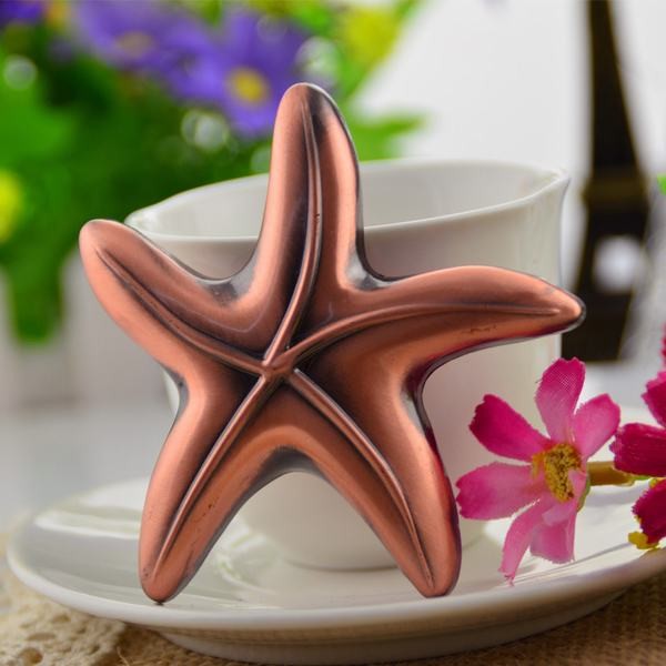 Die casting metal alloy 2D Sea Star Antique Copper beer bottle opener, cool innovative wedding favor