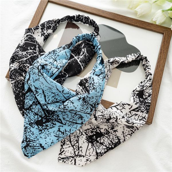Floral elastic hair band for girl kerchief Headwear cross border bow hair accessories scarf hair corset