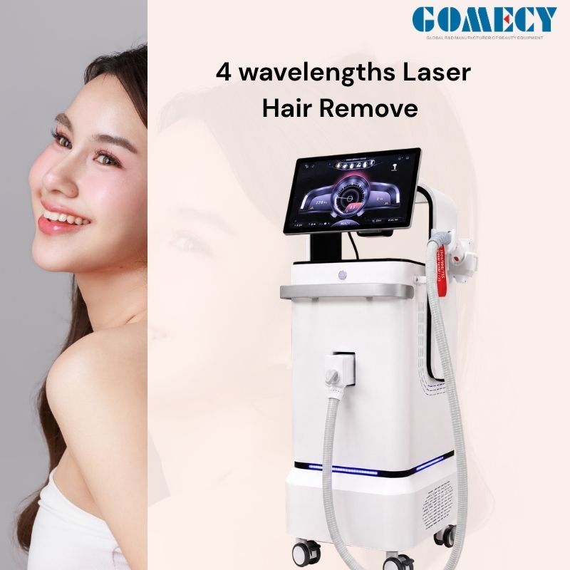 Gomecy High Power Diode Laser Hair Removal Machine 1600W 4 Wave Laser Equipment with Multi Cooling System for Salon Spa Clinic Use
