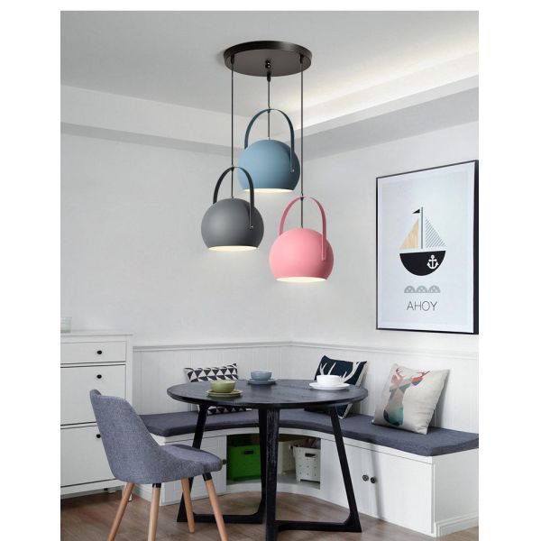 20cm Glass Metal Modern Pendant Light Colorful Ball Pendant Light