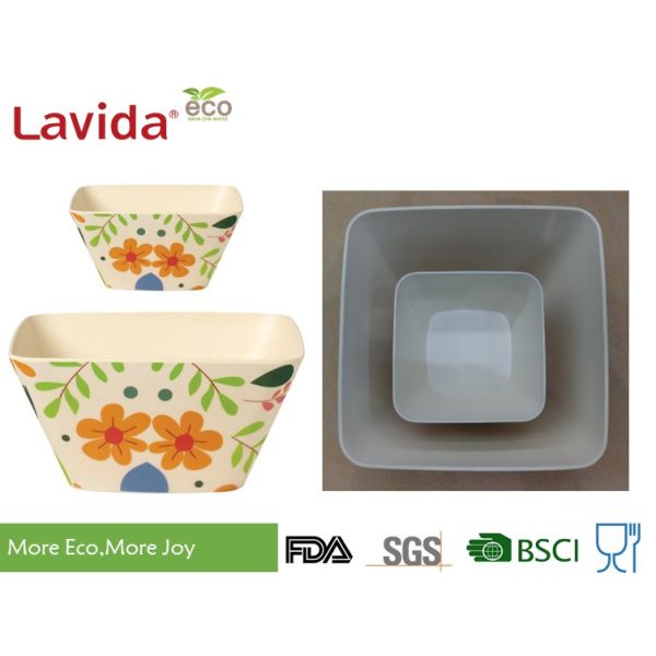 Large Size Eco Bamboo Serving Bowl Easy Cleaning Anti - Bacteria Heat Resistance