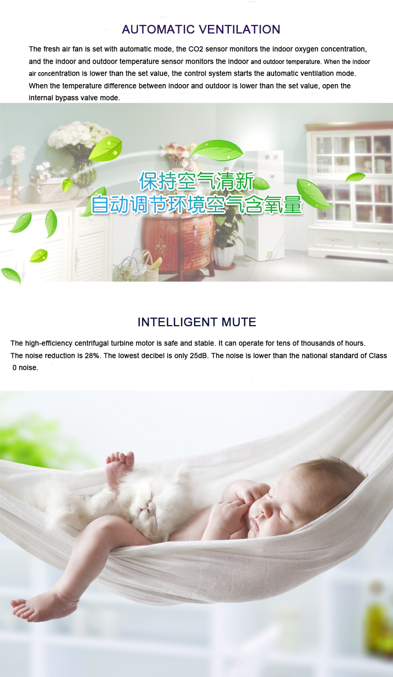 Вертикальный пол стоя вентилятор энергетического восстановления жары 520m3/H