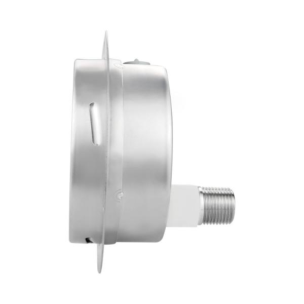 Stainless Steel Axial Back Pressure Gauge with Flange Edge 100mm Grade 1.0% Precision
