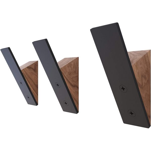 Ganchos de nuez negra estándar para abrigos colgantes ganchos de pared decorativos ganchos de pared