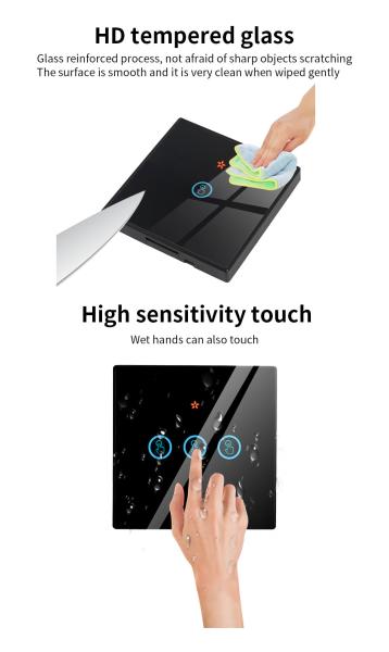 tuya WiFi wireless remote control switch tempered glass panel with mini smart breaker bestchoice for old version circuit