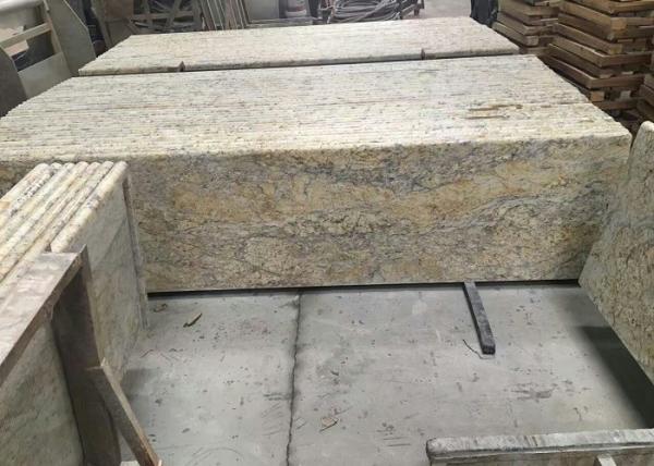 Golden Solid Granite Countertops , Kitchen / Bathroom Granite Countertop Slabs
