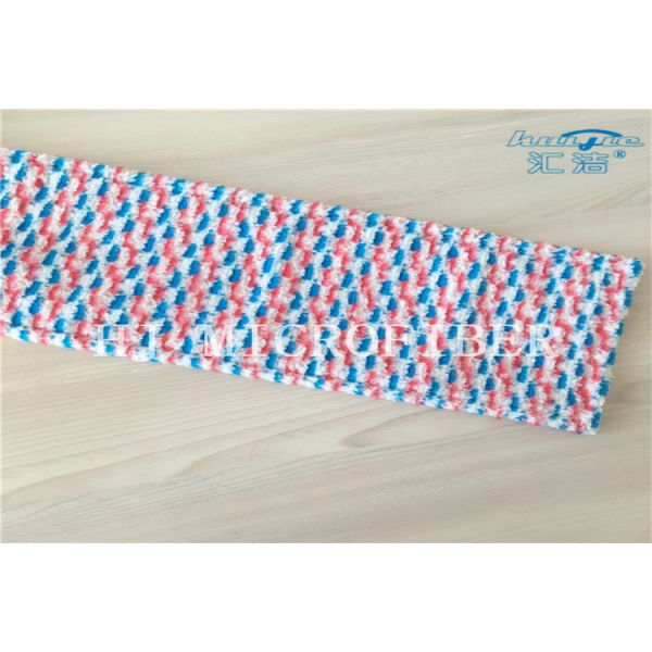 Protections formées par poche teintes par fil blanc bleu rouge de rechange de balai de têtes de balai de jacquard de Microfiber de couleur