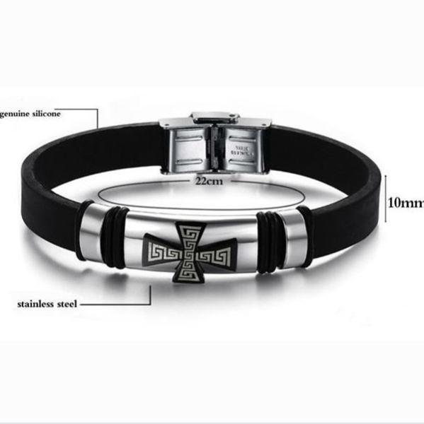 Factory Direct Stainless Steel High Quality Silicone Bracelet Bangle LBI77