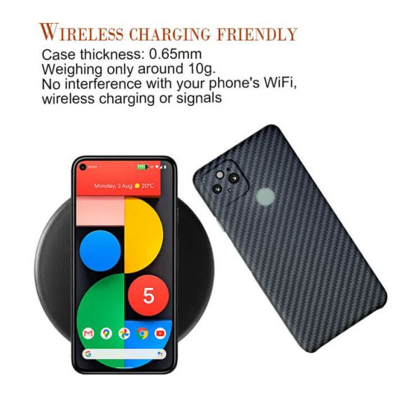 Anti cas de téléphone de fibre d'Aramid d'empreinte digitale pour la couverture de fibre de carbone du pixel 5 de Google
