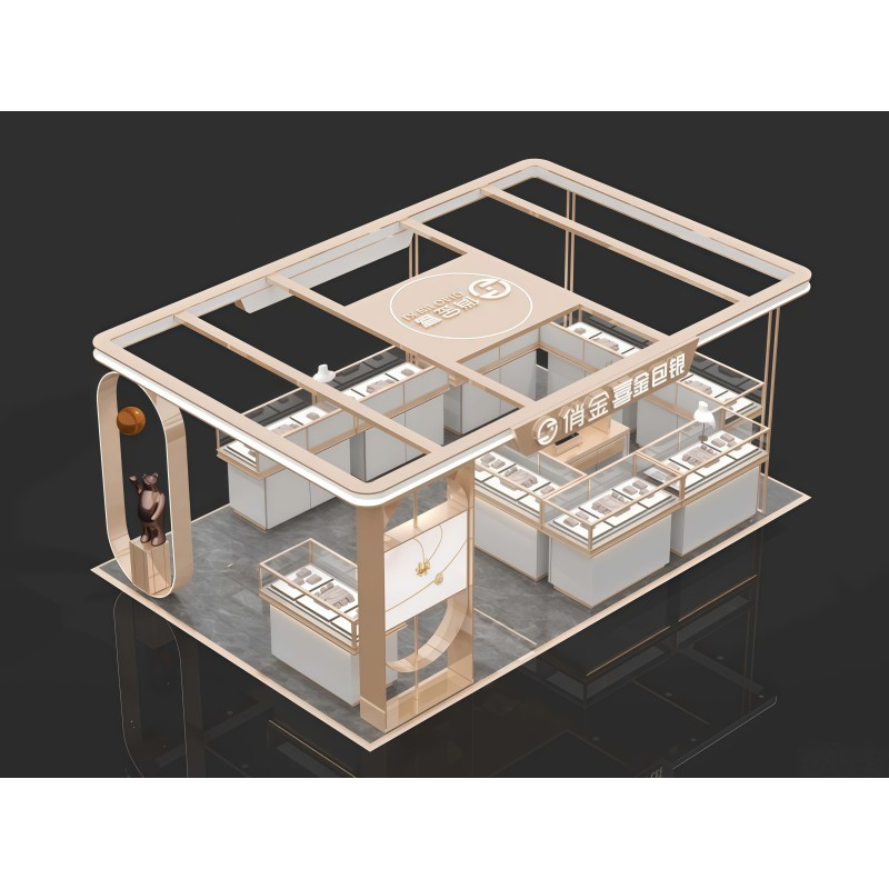 3D Drawing Custom Made Jewelry Showcase Plywood MDF Furniture Glass Showcase