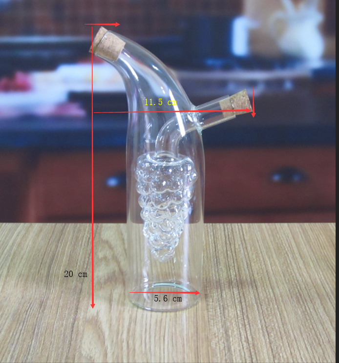 Банка формы виноградины двойного слоя стеклянная с крышкой для масла