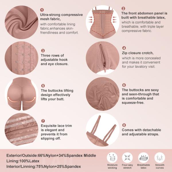 HEXIN Colombian Fajas Shapewear para Mulheres Alta cintura Controle de barriga Butt Lifter Pants