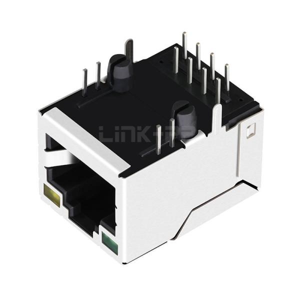 LPJ16117BEN 10/100 Base-T Tab Up Green/Yellow Led Shielded 8 Pin RJ45 Magnetic Jack