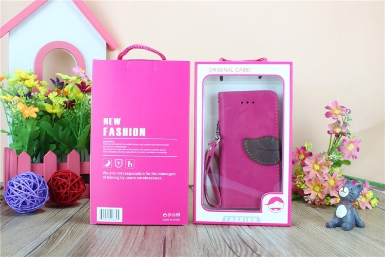 Flip Red PU Leather Wallet Case For Iphone 5c With Custom Logo
