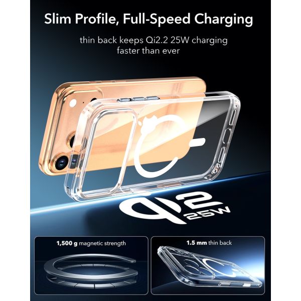 Transparent MagSafe-Compatible Shockproof Phone Case for Wireless Charging and Daily Protection